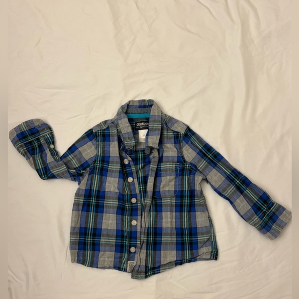 OshKosh B’gosh Boys Sz 2T Plaid Button Up